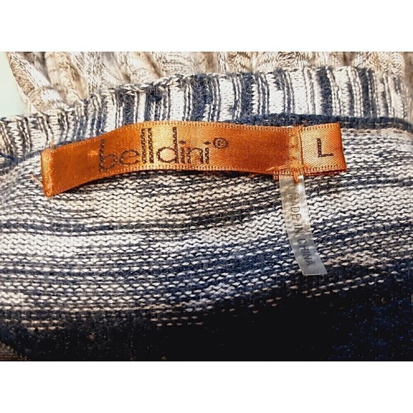 belldini crochet Cardigan Open Front Large Blue Gray STRETCH Breathable - Picture 6 of 6